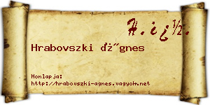 Hrabovszki Ágnes névjegykártya
