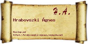 Hrabovszki Ágnes névjegykártya